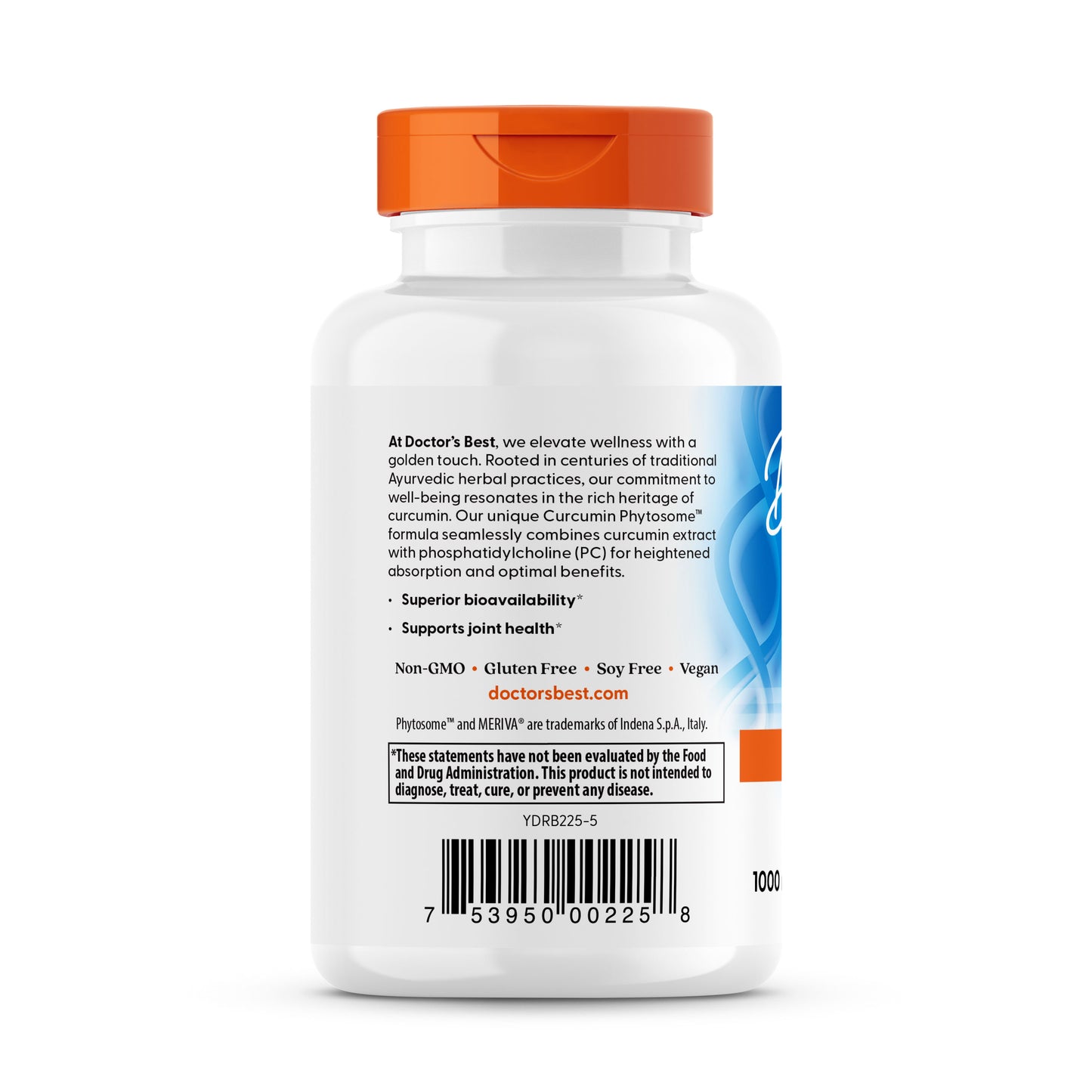 Doctor's Best Curcumin Phytosome with Meriva, 1,000 mg Per Serving, 60 Veggie Caps