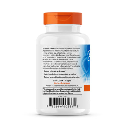 Doctor's Best High Potency Serrapeptase, 120,000 SPU, 90 Veggie Caps