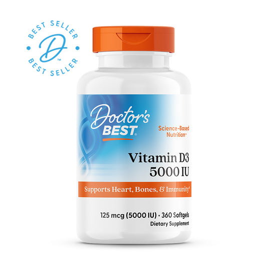 Doctor's Best Vitamin D3, 125 mcg (5,000 IU), 360 Softgels