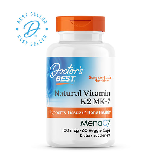 Doctor's Best Natural Vitamin K2 MK-7 with MenaQ7, 100 mcg, 60 Veggie Caps