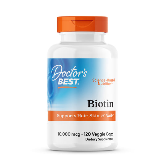 Doctor's Best Biotin, 10,000 mcg Per Serving, 120 Veggie Caps