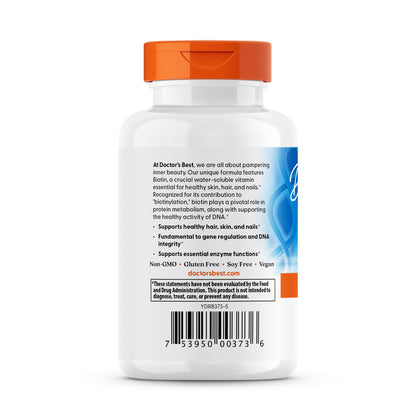 Doctor's Best Biotin, 10,000 mcg Per Serving, 120 Veggie Caps