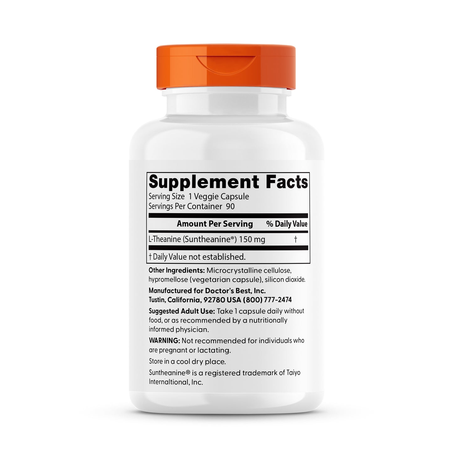 Doctor's Best L-Theanine with Suntheanine, 150 mg, 90 Veggie Caps