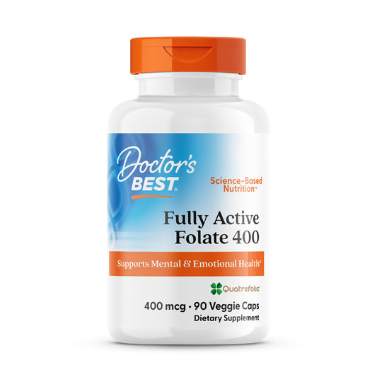 Doctor's Best Fully Active Folate 400 with Quatrefolic, 400 mcg, 90 Veggie Caps