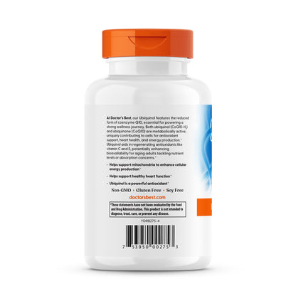 Doctor's Best Ubiquinol with Kaneka, 200 mg Per Serving, 120 Softgels