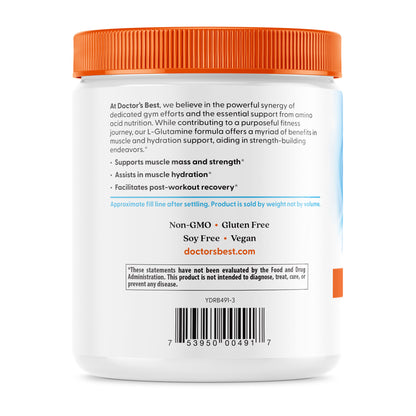 Doctor's Best Pure L-Glutamine Powder, 10.6 oz (300 g)